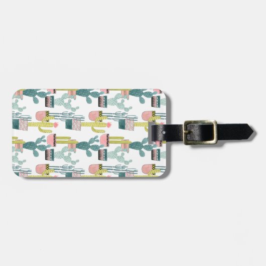 Laten we Taco Over Liefde | Cactus Pattern Bagagelabel (Voorkant horizontaal)