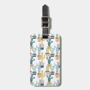 Laten we Taco Over Liefde Cactus Pattern Bagagelabel