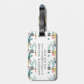 Laten we Taco Over Liefde | Cactus Pattern Bagagelabel (Achterkant verticaal)