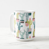 Laten we Taco Over Liefde | Cactus Pattern Koffiemok (Voorkant links)