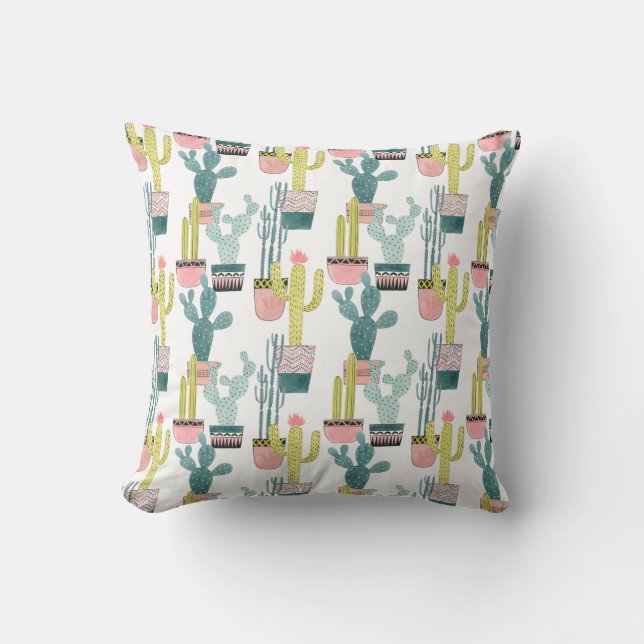 Laten we Taco Over Liefde | Cactus Pattern Kussen (Voorkant)