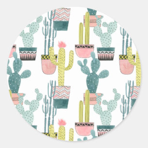 Laten we Taco Over Liefde   Cactus Pattern Ronde Sticker