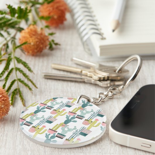 Laten we Taco Over Liefde | Cactus Pattern Sleutelhanger (Voorkant Rechts)