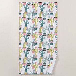 Laten we Taco Over Liefde Cactus Pattern Strandlaken
