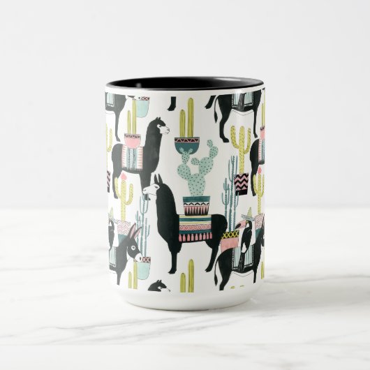 Laten we Taco Over Liefde | Llama en Donkey Patter Mok (Midden)