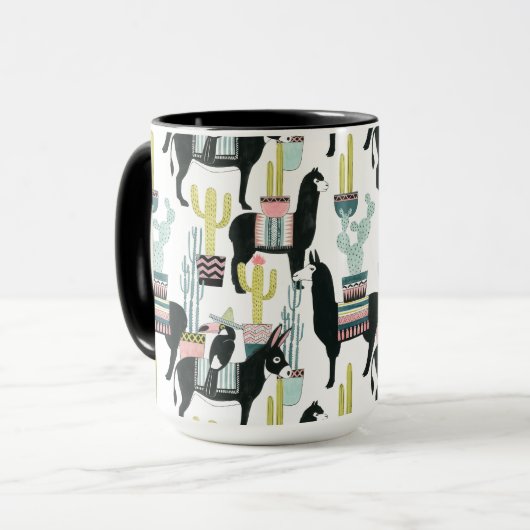 Laten we Taco Over Liefde | Llama en Donkey Patter Mok (Voorkant links)