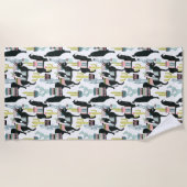 Laten we Taco Over Liefde | Llama en Donkey Patter Strandlaken (Voorkant)