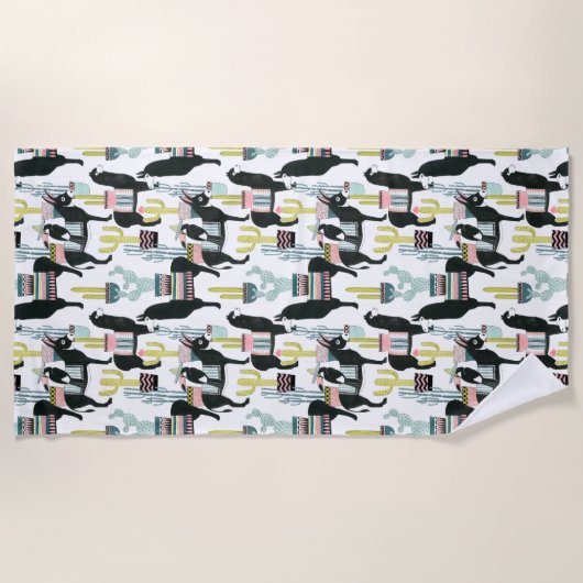 Laten we Taco Over Liefde | Llama en Donkey Patter Strandlaken (Voorkant)