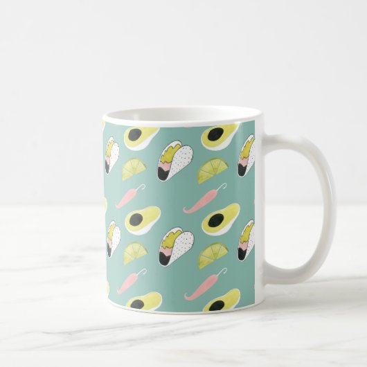 Laten we Taco Over Liefde | Taco Element Pattern Koffiemok (Rechts)