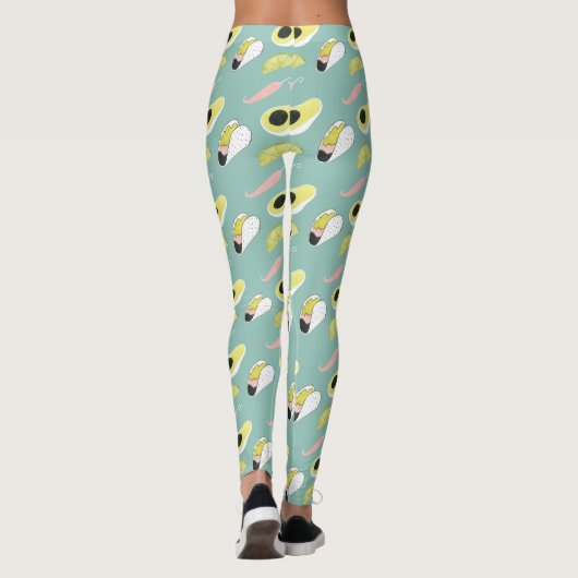 Laten we Taco Over Liefde | Taco Element Pattern Leggings (Achterkant)