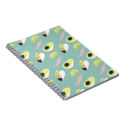 Laten we Taco Over Liefde | Taco Element Pattern Notitieboek (Rechterzijde)