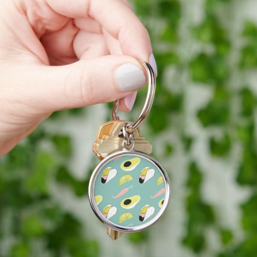 Laten we Taco Over Liefde | Taco Element Pattern Sleutelhanger (Hand)