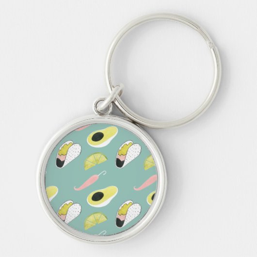 Laten we Taco Over Liefde | Taco Element Pattern Sleutelhanger (Voorkant)