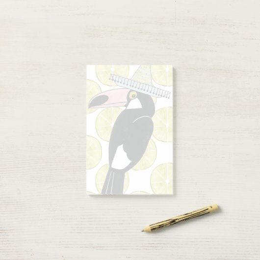 Laten we Taco Over Liefde | Toucan Sombrero Post-it® Notes (Op bureau)