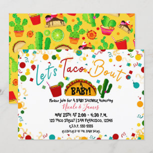 Laten we taco's eten op een babyshower feestje kaart