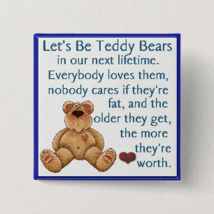 Laten we Teddy Bears zijn Vierkante Button 5,1 Cm