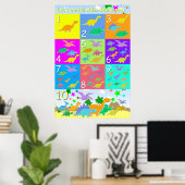 Laten we tellen met dinosauriërs Nummers 1 - 10 Te Poster (Thuiskantoor)