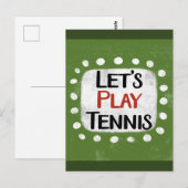 Laten we tennis Briefkaart spelen (Voorkant / Achterkant)
