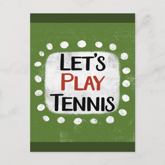 Laten we tennis Briefkaart spelen (Voorkant)