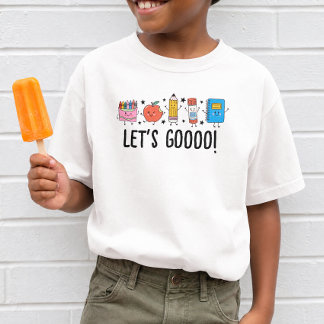 Laten we terug naar school gaan Cute Doodle T-shirt