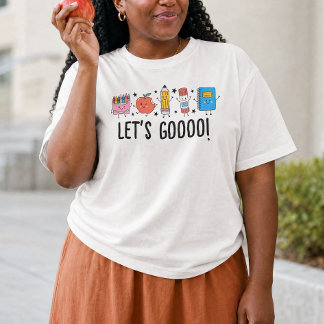 Laten we terug naar school gaan Cute Doodle T-shirt