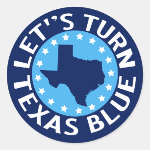 Laten we Texas Blue Vote Democraat Politiek maken Ronde Sticker
