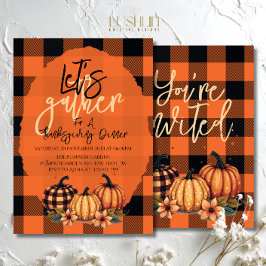 Laten we Thanksgiving-diner Verzamel Oogst Feest v Kaart