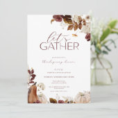 Laten we Thanksgiving dineruitnodiging verzamelen Kaart (Staand voorkant)