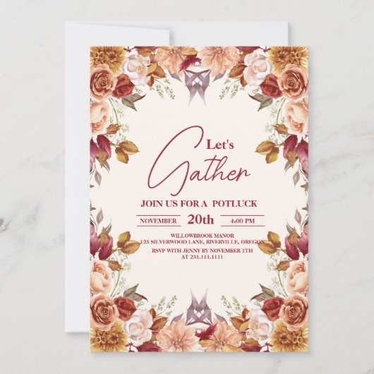 Laten we Thanksgiving dinervakantie verzamelen Kaart (Voorkant)