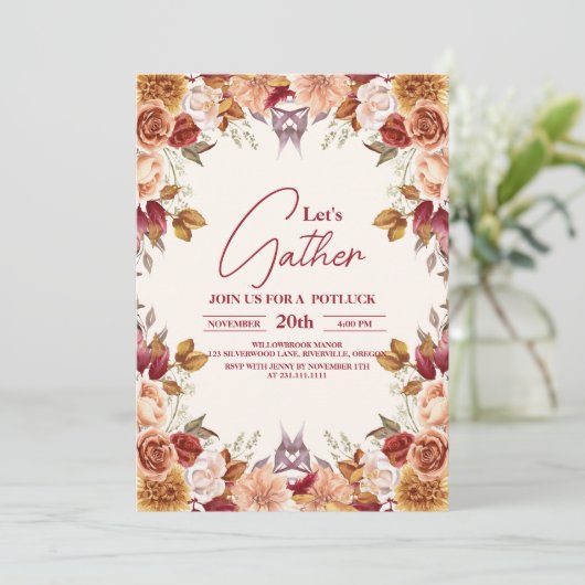 Laten we Thanksgiving dinervakantie verzamelen Kaart (Staand voorkant)