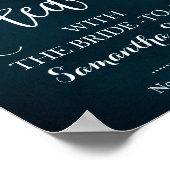 Laten we thee drinken met Bruid Wijn Marine Huweli Poster (Hoek)