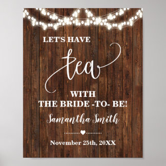 Laten we thee drinken met de bruid als westers bru poster