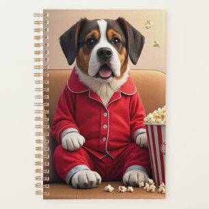 Laten we thuis blijven en Pupcorn Cartoon-honden b Planner