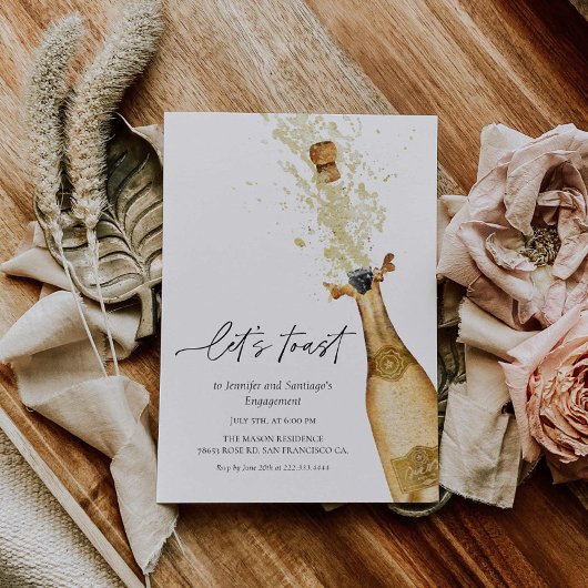 Laten we Toast Couples Engagement Party uitnodigen Kaart