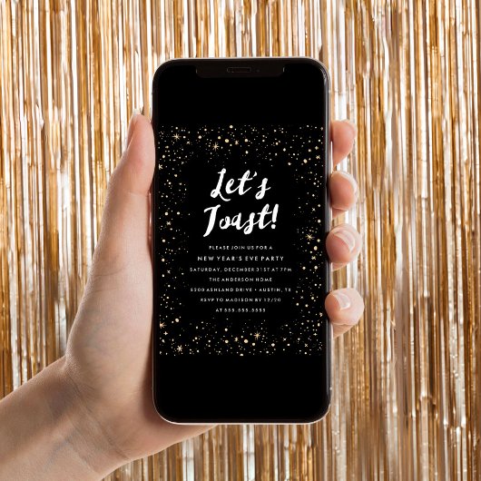 Laten we Toast houden | Uitnodiging Eve-partij nie