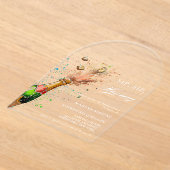 Laten we toasten op de roze champagnefles Bruidsfe Acryl Uitnodigingen (Laagn)