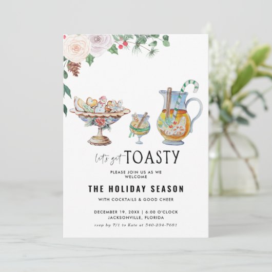 Laten we Toasty halen | Uitnodiging feestdag (Staand voorkant)