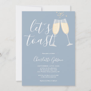 Laten we trouwen Bruidsfeest Dusty Blue QR Code Kaart