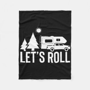 Laten we Truck Camper Grappig Camping Geschenk Rv  Fleece Deken
