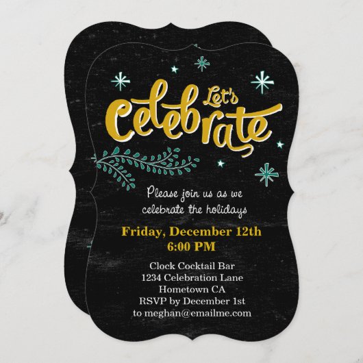 Laten we uitnodigen kaart (Voorkant / Achterkant)