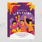 Laten we uitnodiging voor het feest (Voorkant / Achterkant)