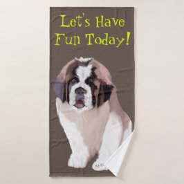 Laten we vandaag even vegen, St. Bernard Puppy Sty Bad Handdoek