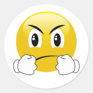 Laten we vechten tegen het straffen van Emoji Stic Ronde Sticker