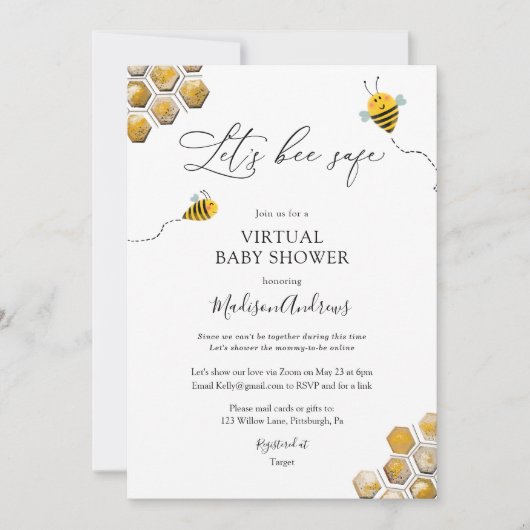 Laten we veilig virtueel Baby shower zijn Kaart (Voorkant)