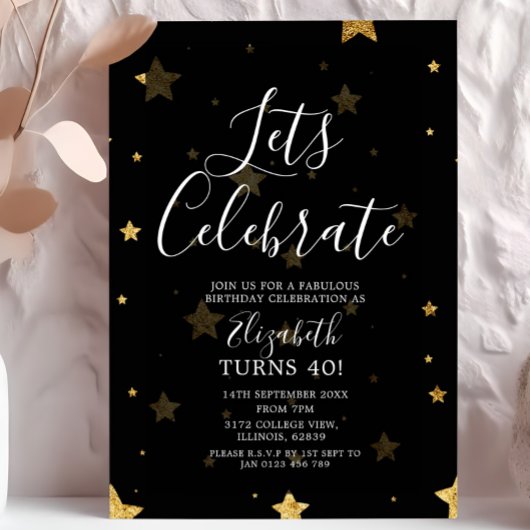 Laten we verjaardagsuitnodiging vieren kaart