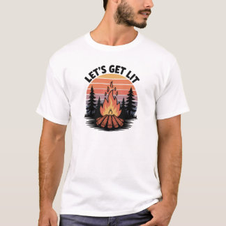 Laten we verlicht camping T-shirt te krijgen