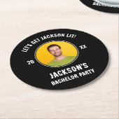 Laten we verlicht foto vrijgezellenfeest krijgen ronde kartonnen onderzetter (Gebogen)