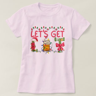Laten we verlicht kerstplezier en feestelijke vaka t-shirt