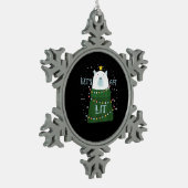 Laten we verlicht Schattige Beer kerstpyjama's Tin Sneeuwvlok Ornament (Links)