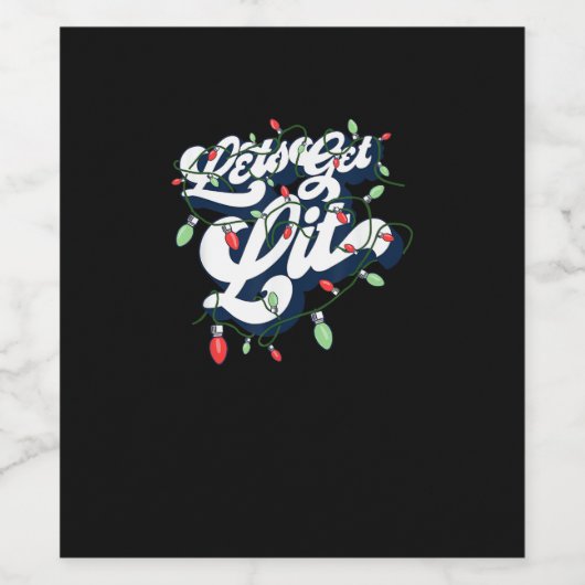 Laten we verlicht worden! Grappig Drink Christmas Wijn Etiket (Enkel label)